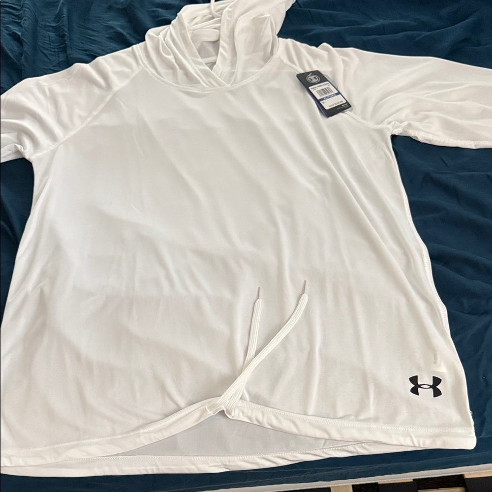 Under Armour White Pullover with Logo